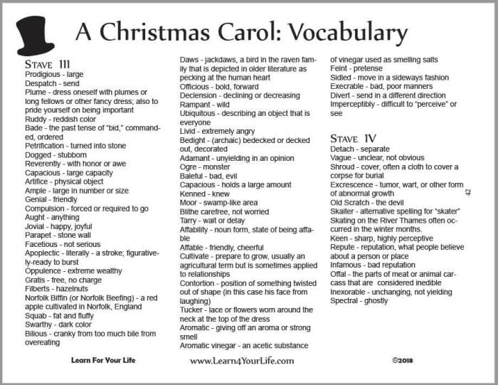 A christmas carol vocabulary pdf